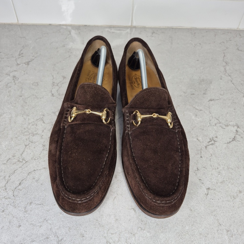 Church's Brown Suede Horsebit Loafers Men's UK 12 / US 13 England Gucci Style - Picture 2 of 13